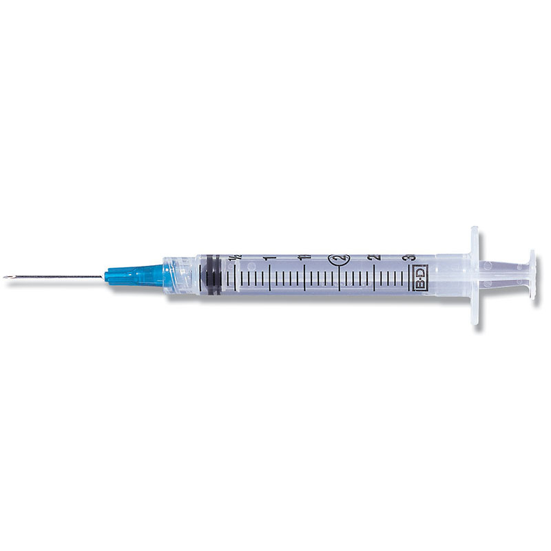BD Luer-Lok Syringe 3cc Intramuscular Needle 23G x 1.5" 3ml 100/bx
