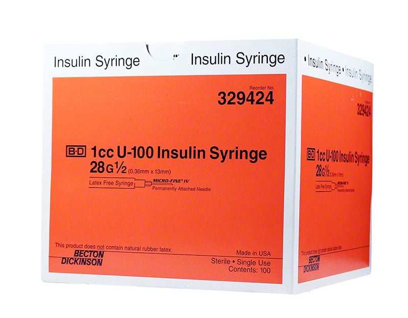 Buy U 100 Syringes Micro Fine 28g 1 2in 1cc 100 Bx