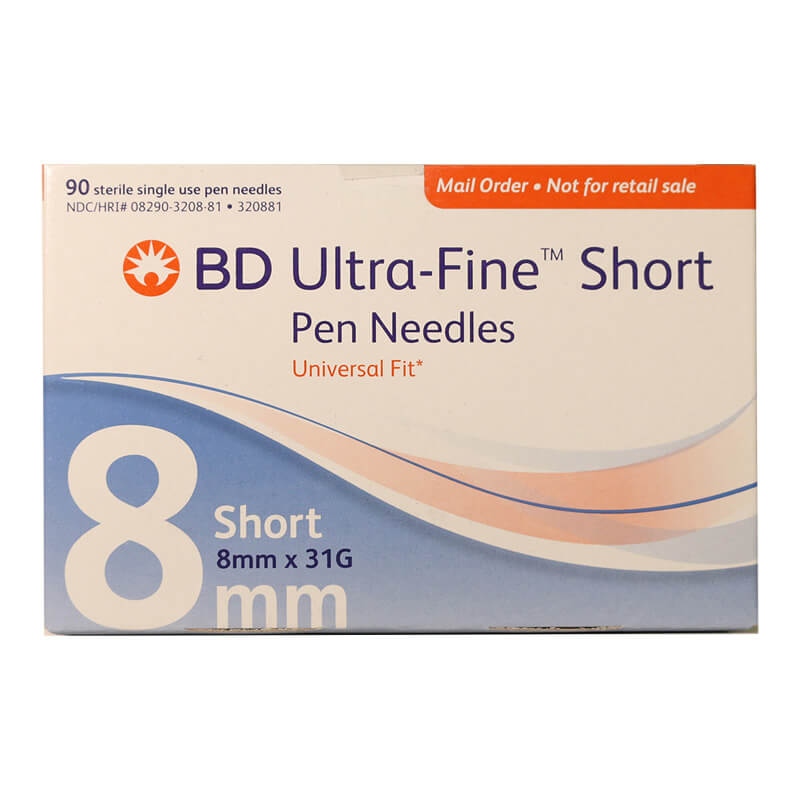 BD Ultra-Fine Short Pen Needles 31g 5/16in 90/bx Case of 12