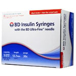 BD Ultra-Fine Insulin Syringes 30G 1/2 cc 1/2 inch 90/bx thumbnail