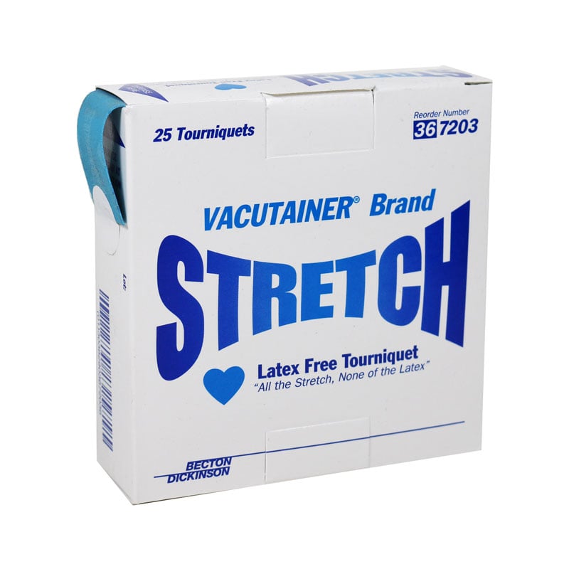 BD Vacutainer Stretch Latex Free Tourniquet 18 x 1 Inch Box of 25