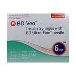 BD Veo Syringes 31g 1cc 6mm Case of 5 Boxes thumbnail