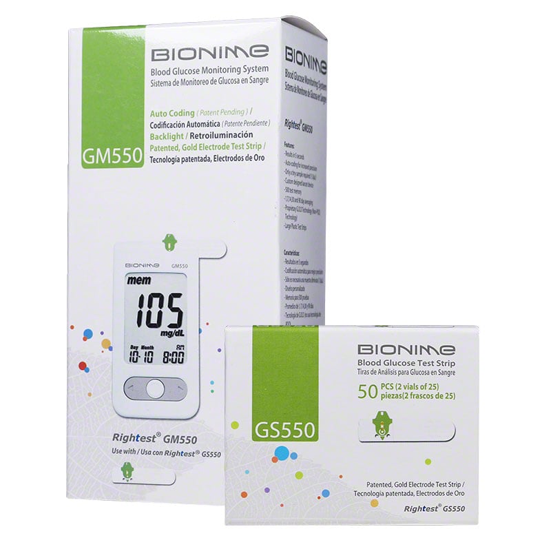 Bionime Rightest GM550 Blood Glucose Monitoring Kit & 50 Test Strips