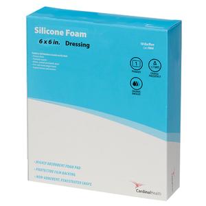 Cardinal Health 6 Inch Bordered Silicone Foam Wound Dressing Box of 10