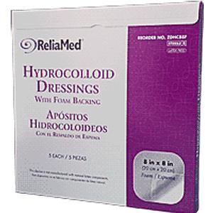 Cardinal Health 8 Inch Hydrocolloid Dressing with Foam Back 5ct