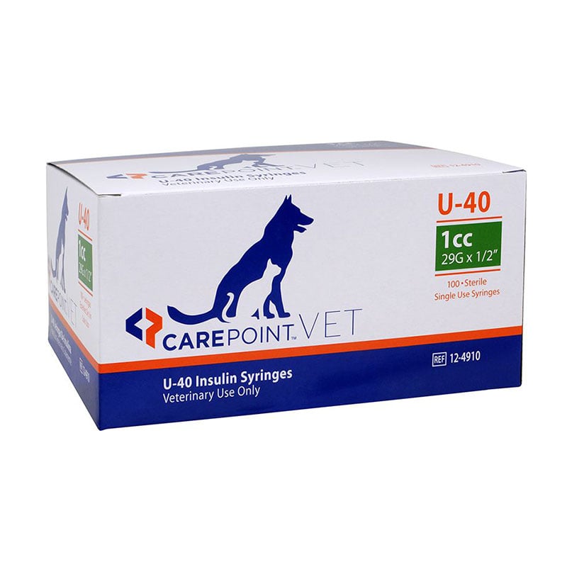 CarePoint Vet U-40 Pet Syringe 29G 1cc 1/2 inch 500 Count