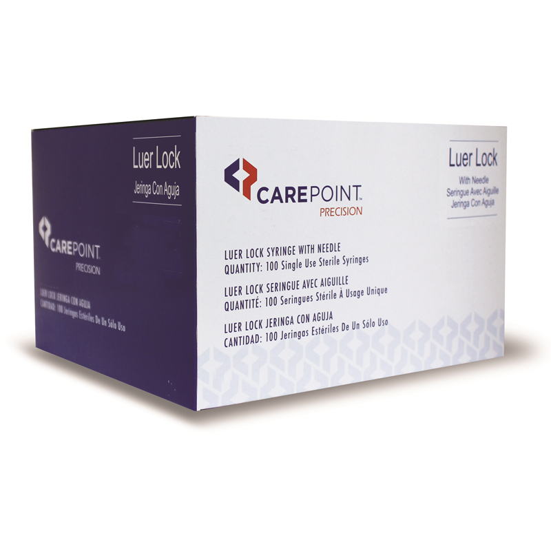 CarePoint Precision 3mL 23G 25mm Luer Lock Syringe 100ct