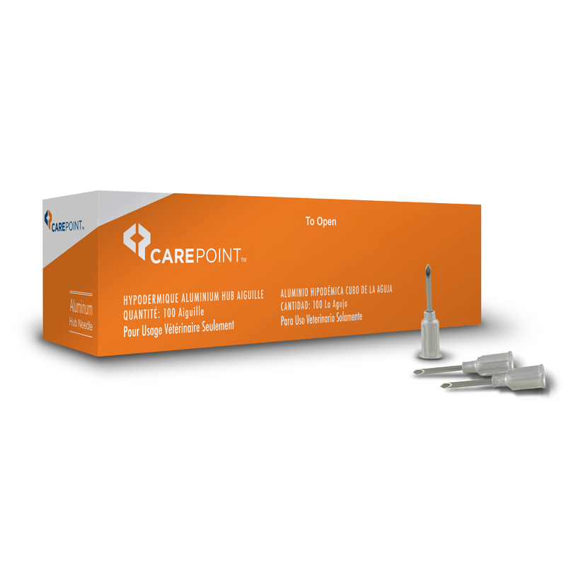 CarePoint Vet Precision 16G 19mm Aluminum Hub Needles 100ct ADW Diabetes