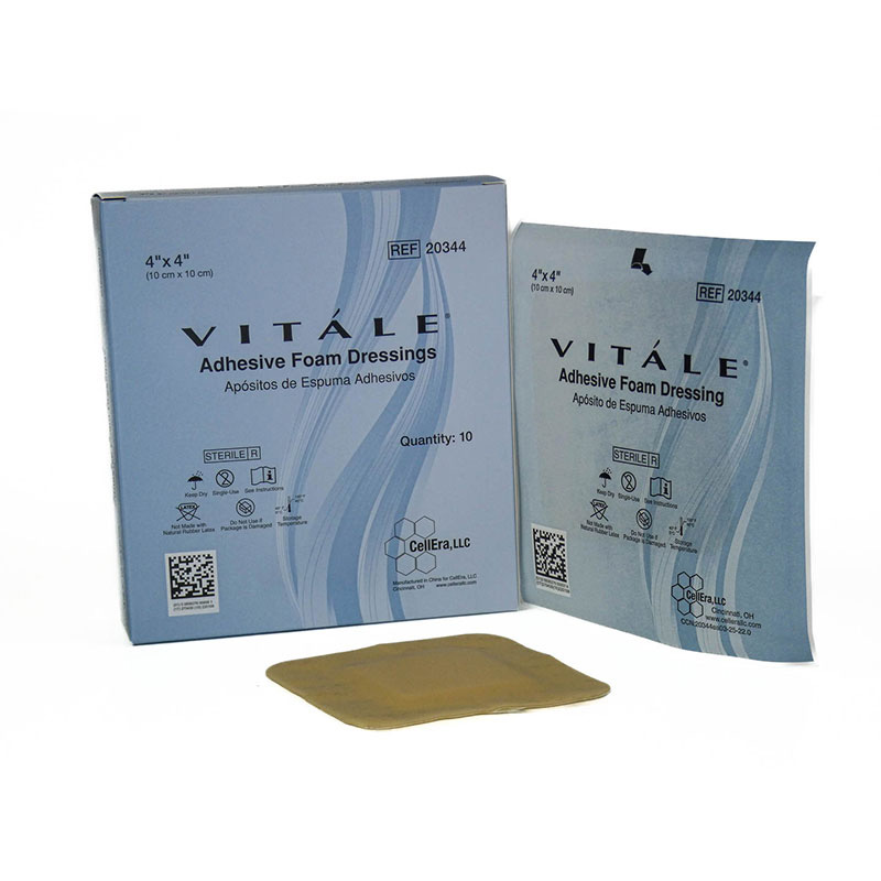 CellEra Vitale Adhesive Foam Dressing 4x4 inch Box of 10