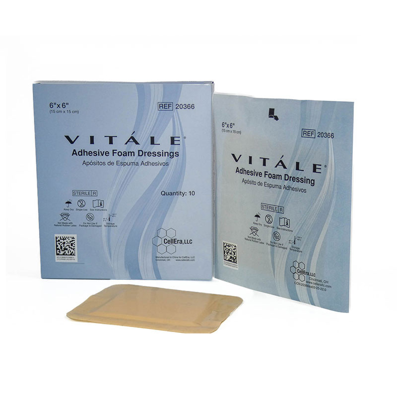 CellEra Vitale Adhesive Foam Dressing 6x6 inch Box of 10