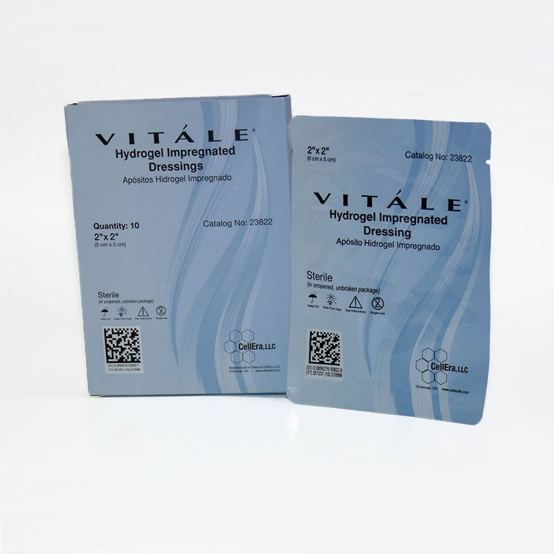 CellEra Vitale Hydrogel Impregnated 2x2 inch Dressing with Zinc Box of 10