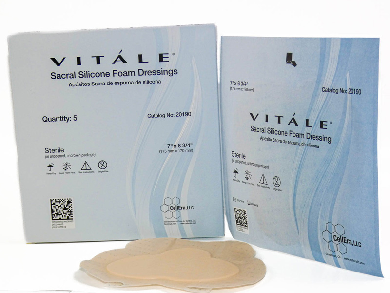 CellEra Vitale Sacral Silicone Foam Dressing 7x6.75 inch Box of 5