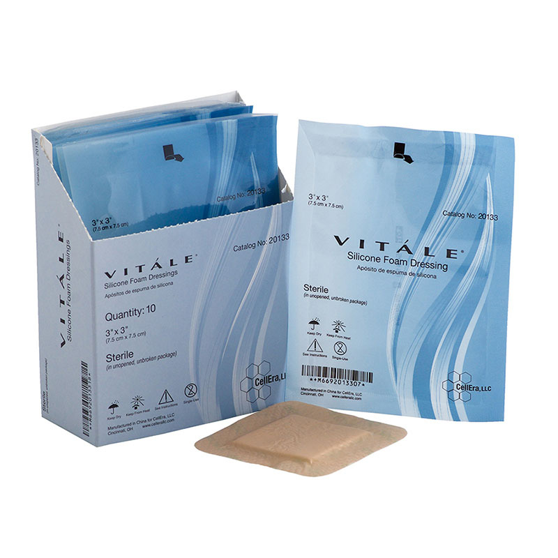 CellEra Vitale Silicone Foam Dressing 3x3 inch Box of 10