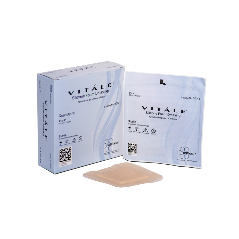 CellEra Vitale Silicone Foam Dressing 4x4 inch Box of 10