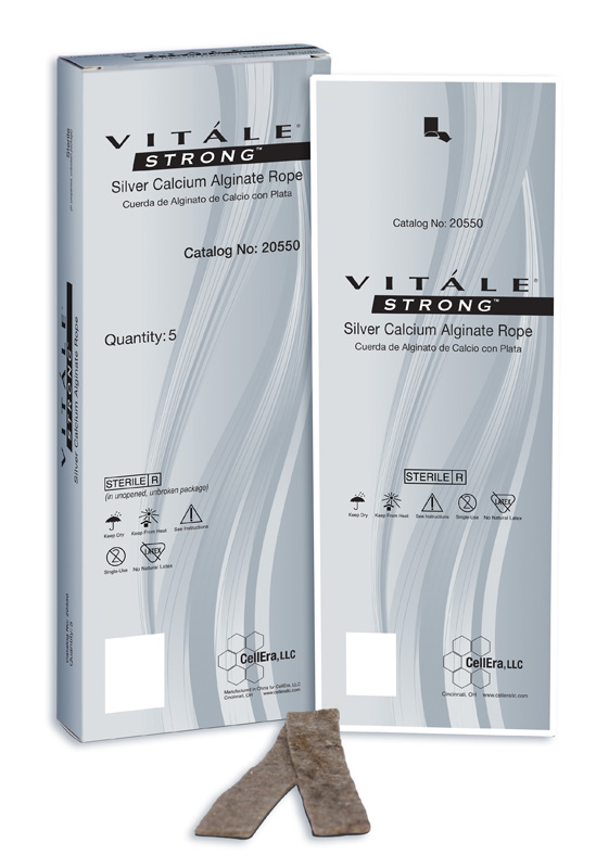 CellEra Vitale Strong Silver Calcium Alginate 0.75x12 inch Rope Box of 5