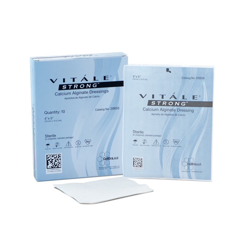 CellEra Vitale Strong Calcium Alginate Dressings 4x5 inch Box of 10