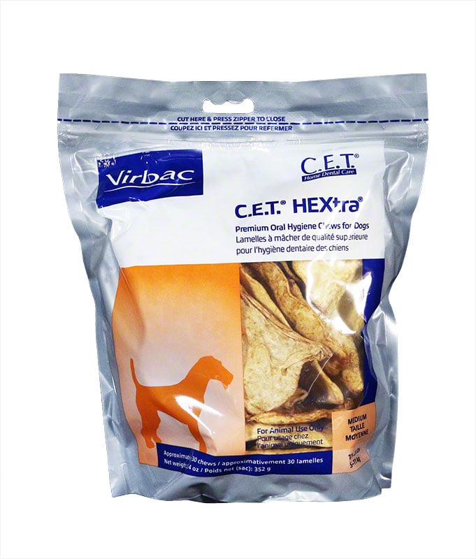 CET HEXtra Premium Chews For Dogs Medium 30/pk Case of 5