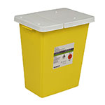 SharpSafety Chemotherapy Container 12 Gallon, Hinged Lid - Yellow thumbnail