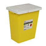 Chemotherapy Container PGII, Hinged Lid, 12 Gallon, Yellow - 10ct thumbnail