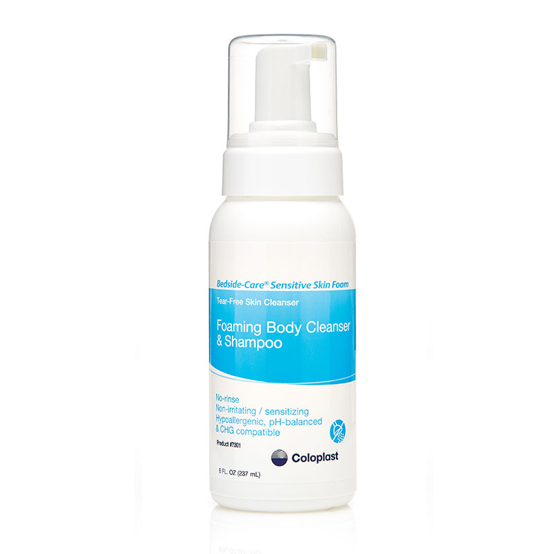 Coloplast Bedside-Care Sensitive Skin Foam Wash Shampoo Cleanser 8oz