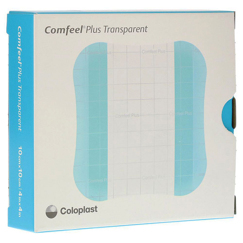 Coloplast Comfeel Plus Transparent Thin Hydrocolloid Dressing 4x4 inch Box of 10