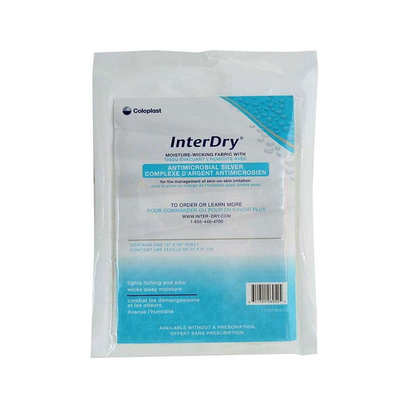 Coloplast InterDry Ag Textile with Antimicrobial Silver Complex 10x18 inch Box of 40