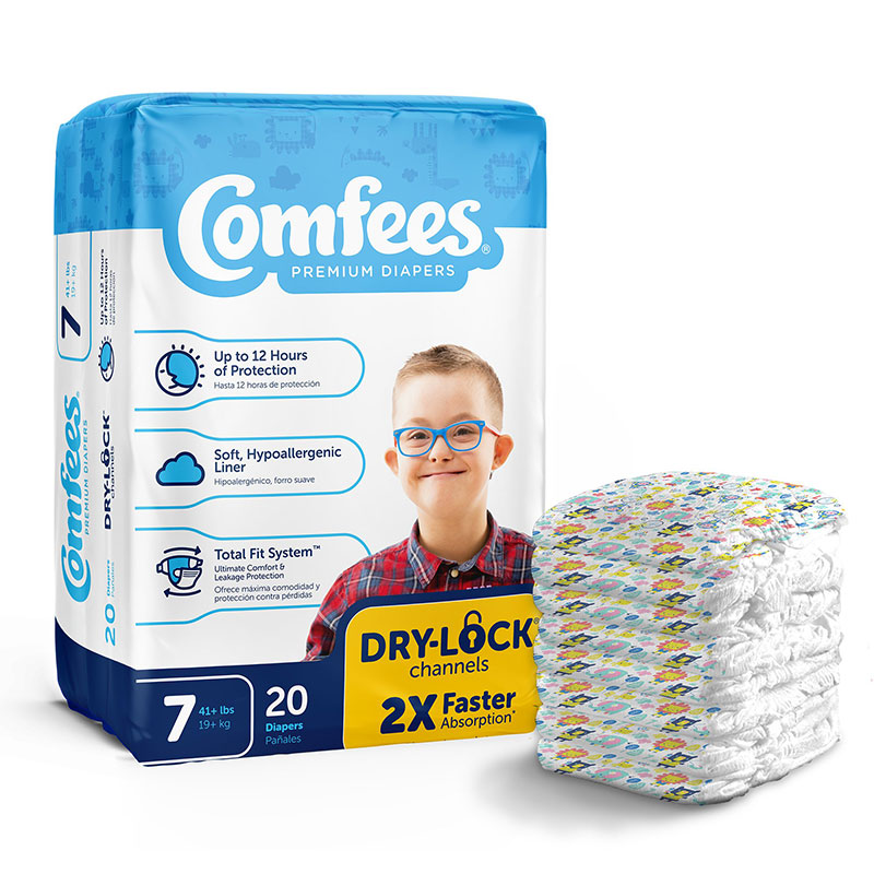Comfees Baby DiapersSize 7 Case of 80 ADW Diabetes