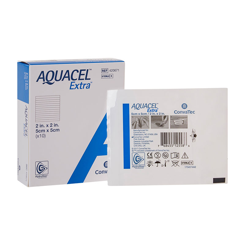 Convatec Aquacel Extra Hydrofiber Wound Dressing 2 inch x 2 inch 10/bx 420671