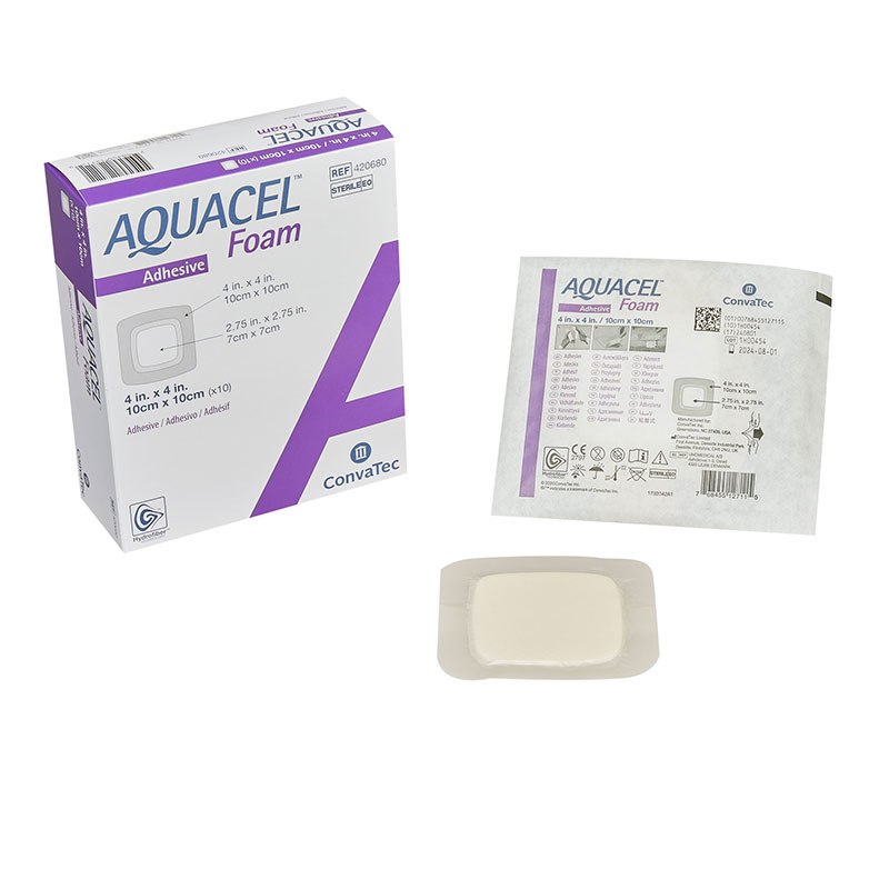 Convatec Aquacel Gelling Adhesive Foam Dressing 4 inch x 4 inch 10/bx 420680