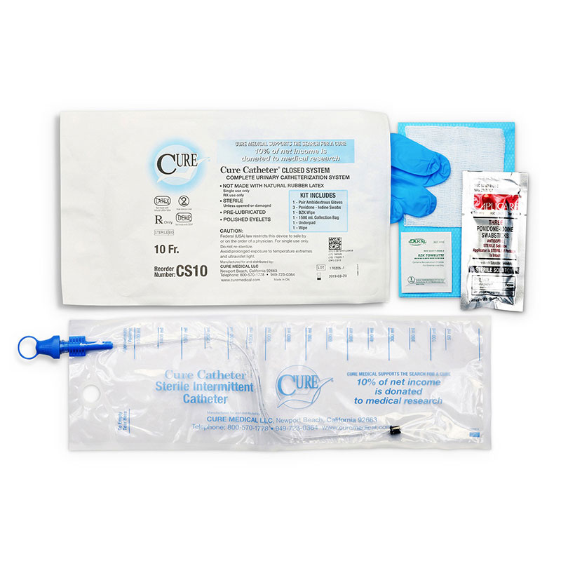 Convatec Cure Catheter Closed System With 1500ml Collection Bag 10 FR Box of 100