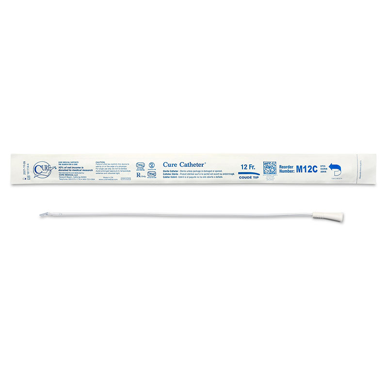 Convatec Cure Male Coude Tip Intermittent Catheter 12 FR 16 inch Box of 30