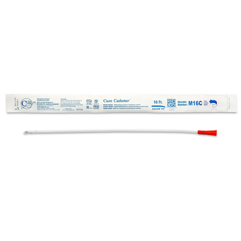 Convatec Cure Male Coude Tip Intermittent Catheter 16 FR 16 inch Box of 30