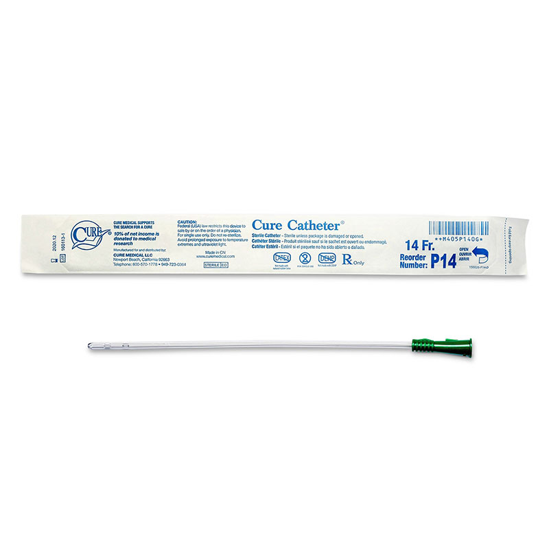 Convatec Cure Pediatric Straight Intermittent Catheter 14 FR 10 inch Case of 300