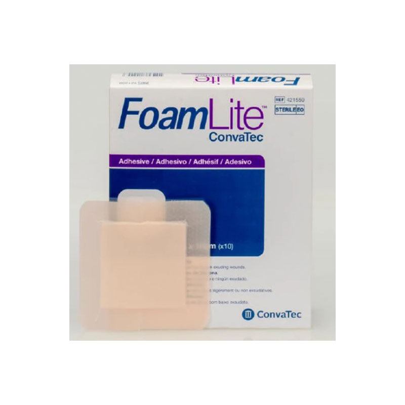 Convatec FoamLite Foam Adhesive Wound Dressing Square 4x4 inch Box of 10