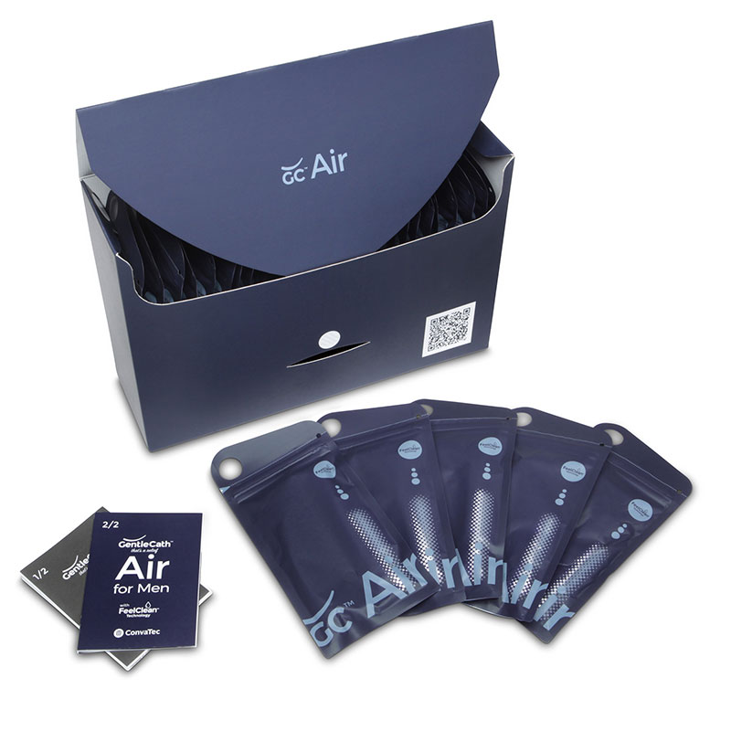 Convatec GentleCath Air Men Hydrophilic Catheter with Water Sachet Tiemann FR 16 Box of 30