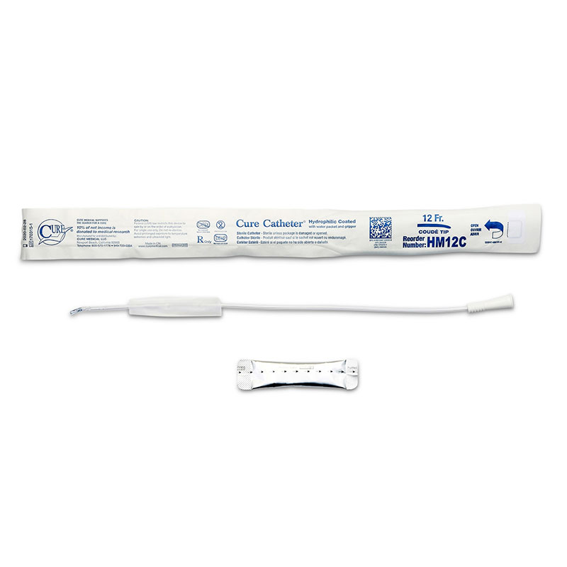 Convatec Male 16 inch French Hydrophilic Coated Sterile Coude Catheter 18 FR Box of 30