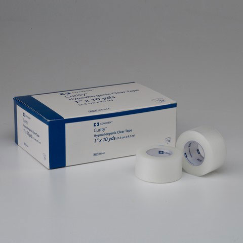 Covidien Curity Hypoallergenic Clear Tape 2x10 YDS Each