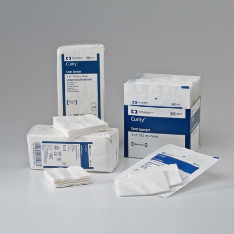Covidien Curity Cover Sponge With Cellulose Wadding 4x4 100ct