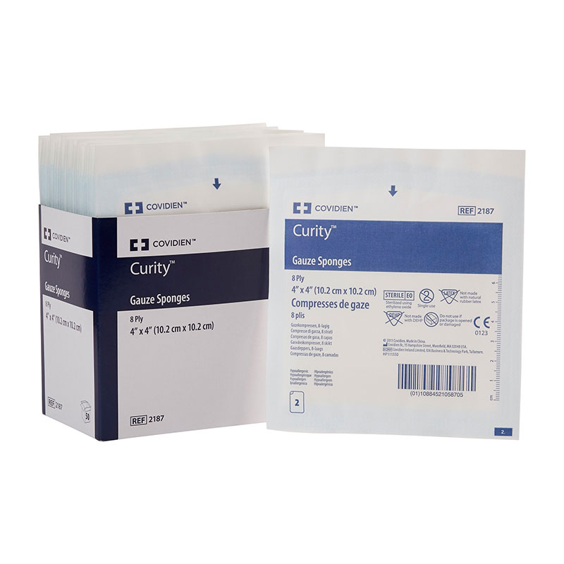 Covidien Curity Sterile 8-Ply Gauze Sponge 4x4 50ct
