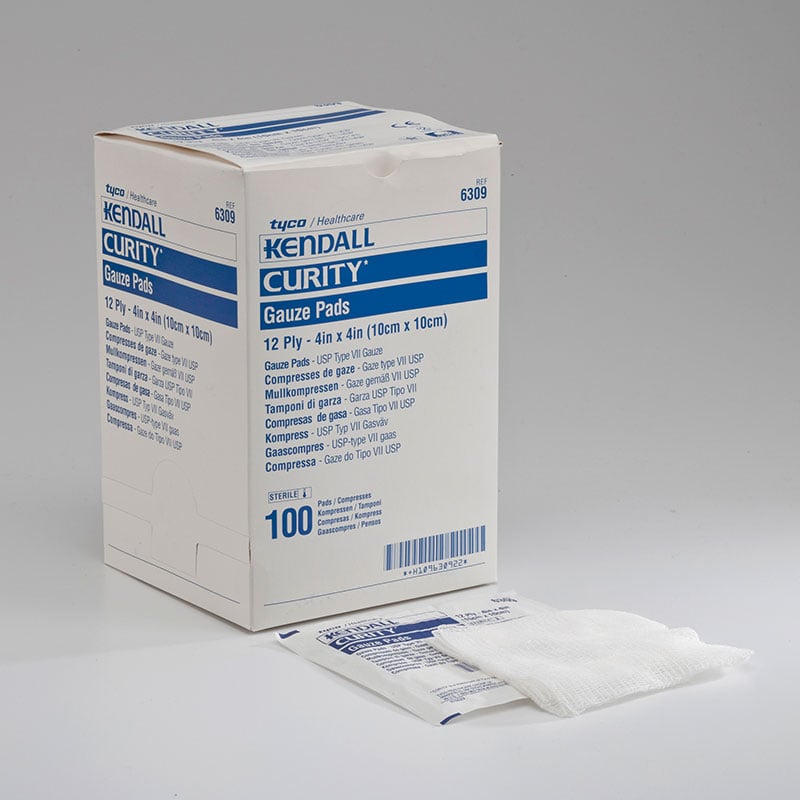 Covidien Curity 12-Ply Sterile Gauze Pad 4 inch x 4 inch - Box of 100
