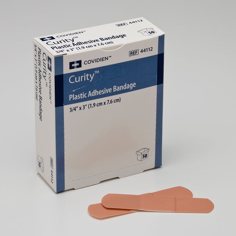 Covidien Curity Plastic Bandage Rectangle Perforated .75x3 1200ct