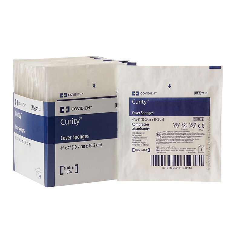 Covidien Curity Sterile Cover Sponge 4x4 50ct