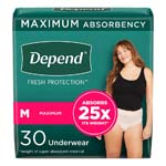 Depend FIT-FLEX Underwear for Women Maximum Absorbency Medium Blush Case of 60 thumbnail