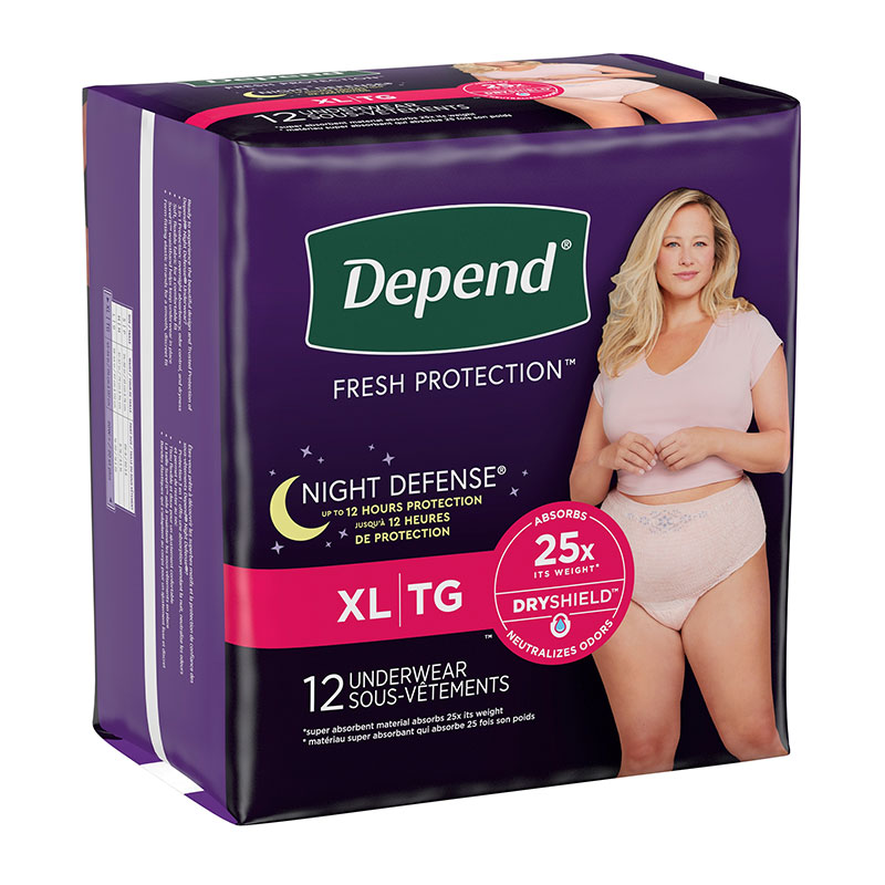 Depend Night Defense Underwear for Women X-Large Case/48