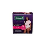 Depend Night Defense Underwear For Women Overnight Absorbency Blush Large 38-44 inch Package of 14 thumbnail