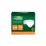 Depend Protection Brief with 4 Tabs Small/Medium 19-34 inch Case of 60 thumbnail