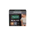 Depend Real Fit Underwear for Men Maximum Absorbency L/XL Black & Grey 38-50 inch Case of 24 thumbnail