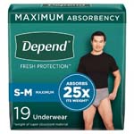 Depend Super Absorbency Pants Male SM/MED 6/bx thumbnail