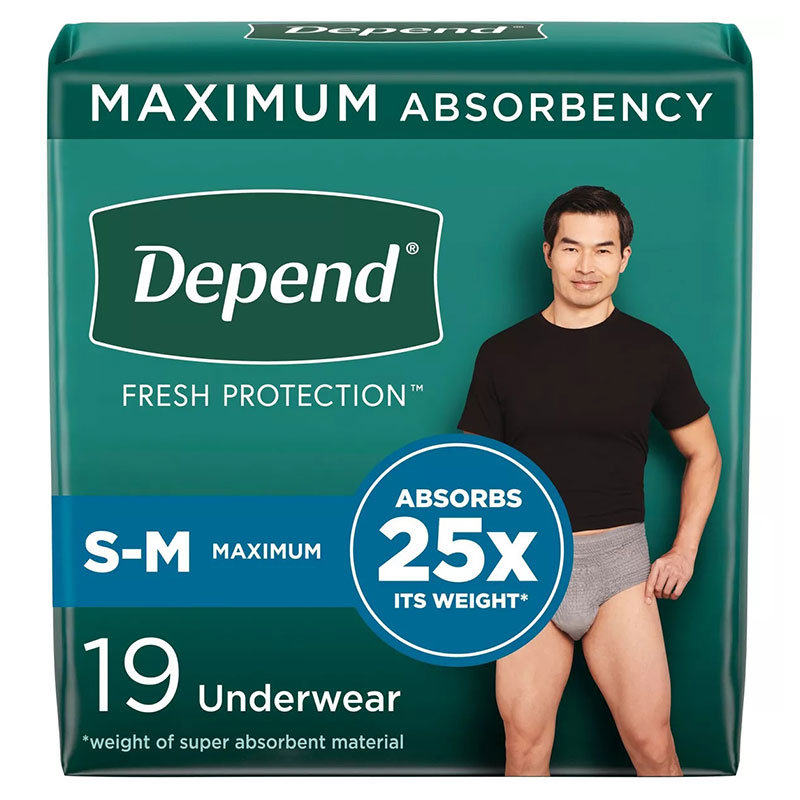 Depend Super Absorbency Pants Male SM/MED 6/bx