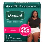 Depend Super Absorbency Underwear Female Large 52/bx thumbnail